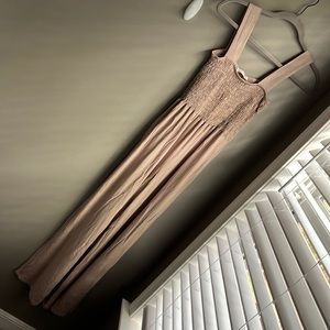 Taupe Smock Jumpsuit